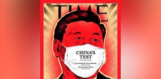 On the cover of Time placed the portrait of XI Jinping in a medical mask