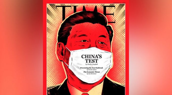 On the cover of Time placed the portrait of XI Jinping in a medical mask