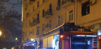 One person was injured in a fire at a residential building on Frunze embankment