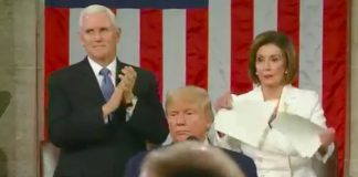 Pelosi ripped the text of the speech trump the U.S. Congress