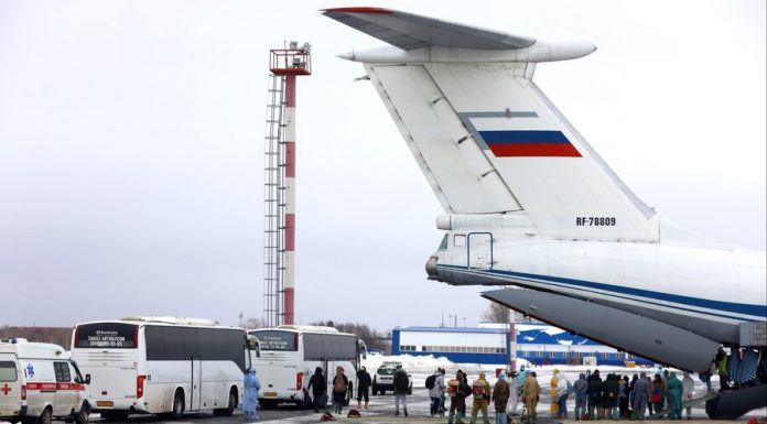 Returning from China around 230 Russians