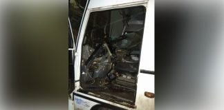 Six people were injured in crash of bus and truck in a Conspicuous