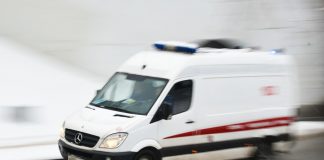 The van hit a child on school grounds in Moscow