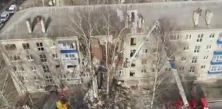 The situation at the scene of the explosion in a house in Orekhovo-Zuyevo was removed from the copter